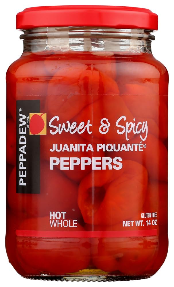 Peppadew Hot Whole Piquante Peppers - Sweet, tangy, hot piquante peppers — perfect for stuffing, tapas, salads, pizzas, and platters.