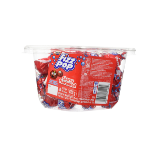 Beacon Fizz Pops Cherry Sherbet Filled Lolly 40 tub