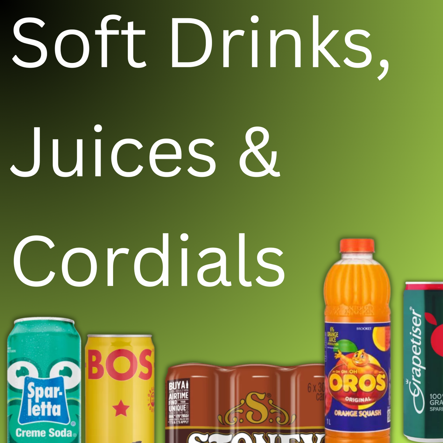 Sodas, Juices & Cordials