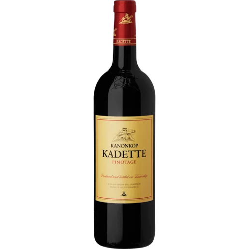 Kanonkop Kadette Pinotage -A smooth, fruit‑forward South African red bursting with plum, cherry, and subtle spice — the perfect Pinotage for braais, biltong, and everyday enjoyment.