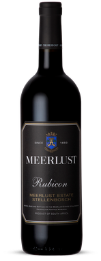 Meerlust Rubicon A legendary South African Bordeaux‑style blend with rich dark fruit, cedar, and spice — elegant, powerful, and perfect for special moments.