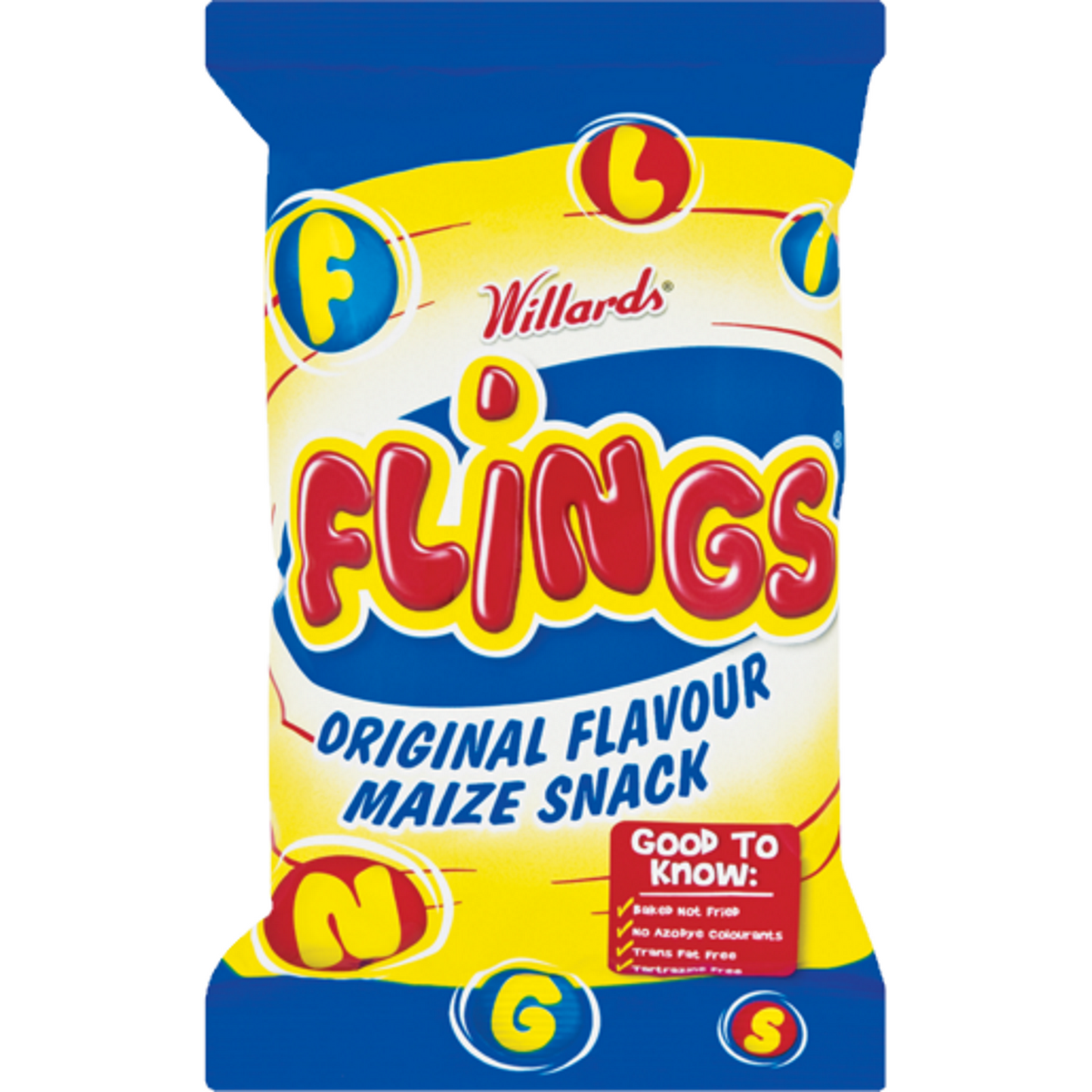 Willards Flings – 150g Light, fluffy maize puffs that melt in your mouth — a true South African classic.